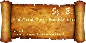 Szécsényi Benjámin névjegykártya