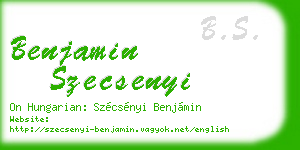 benjamin szecsenyi business card