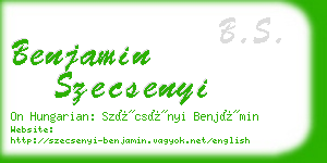 benjamin szecsenyi business card